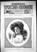 Original Old Antique Print 1884 Portrait Miss Dot Mario Beautiful Woman 19th
