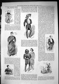 Original Old Antique Print 1884 Captious Critic Called Back Polly Theatre 19th
