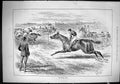 Original Old Antique Print 1884 Horse Racing Jockeys Sport Trainers Victorian