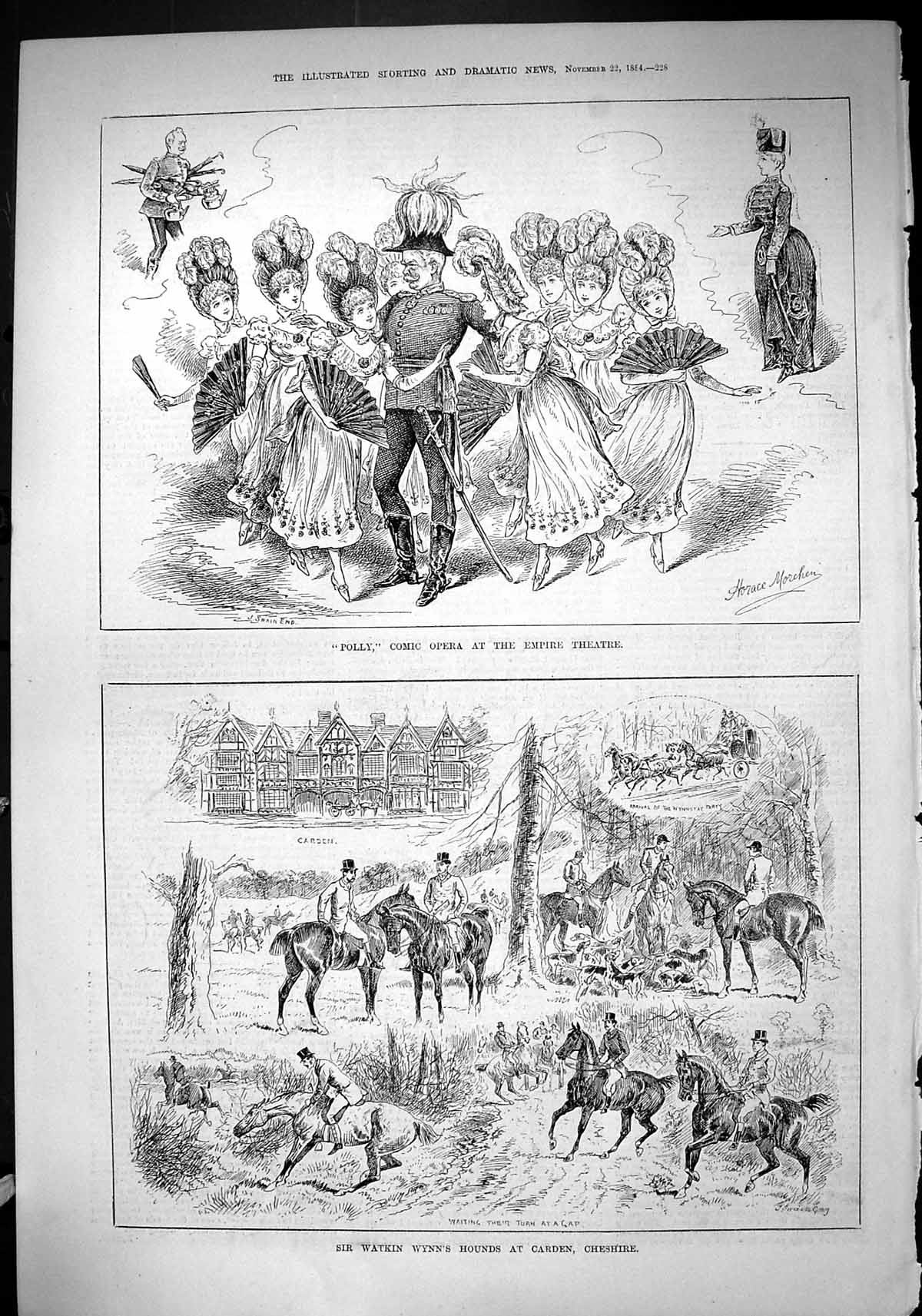 Old 1884 Polly Comic Opera Empire Theatre Watkin Wynn Hounds Carden C Victorian