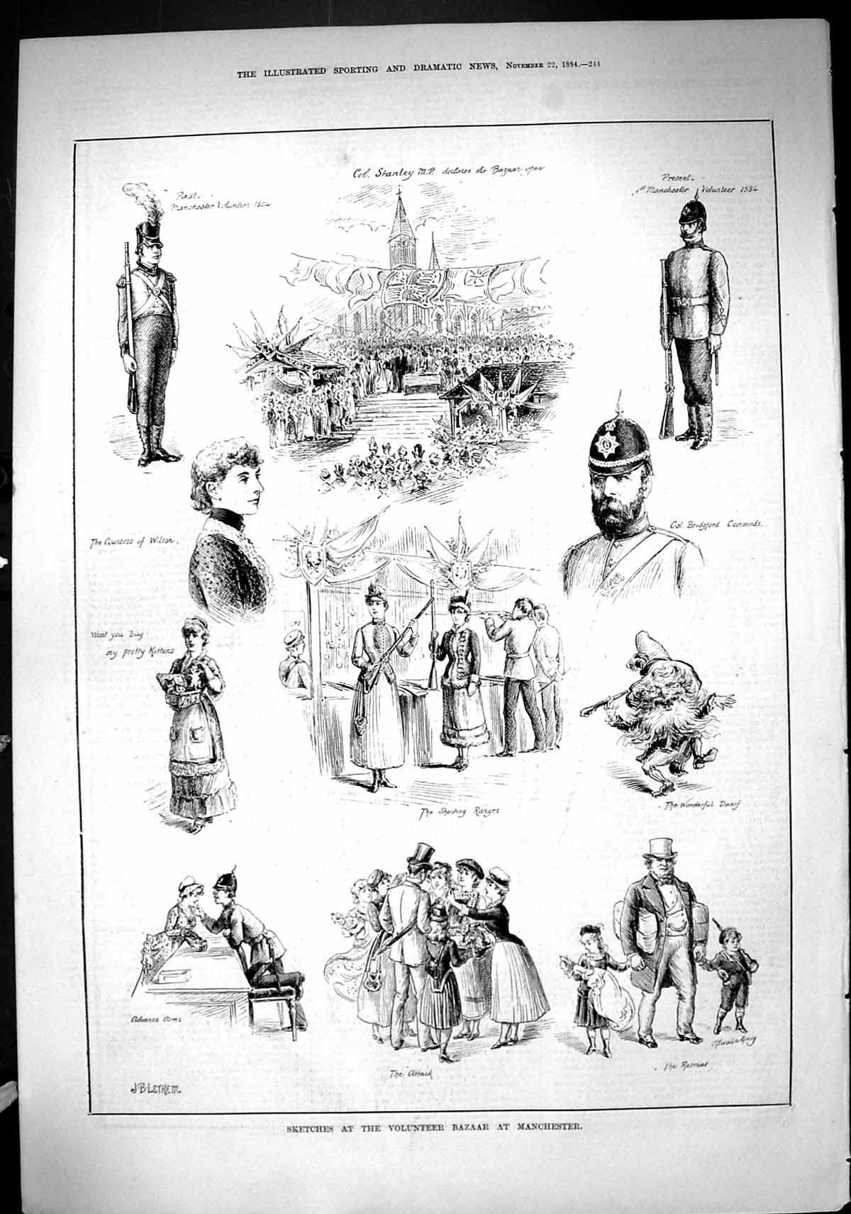 Old 1884 Volunteer Bazaar Manchester Countess Wilton Stanley Bridgfor Victorian