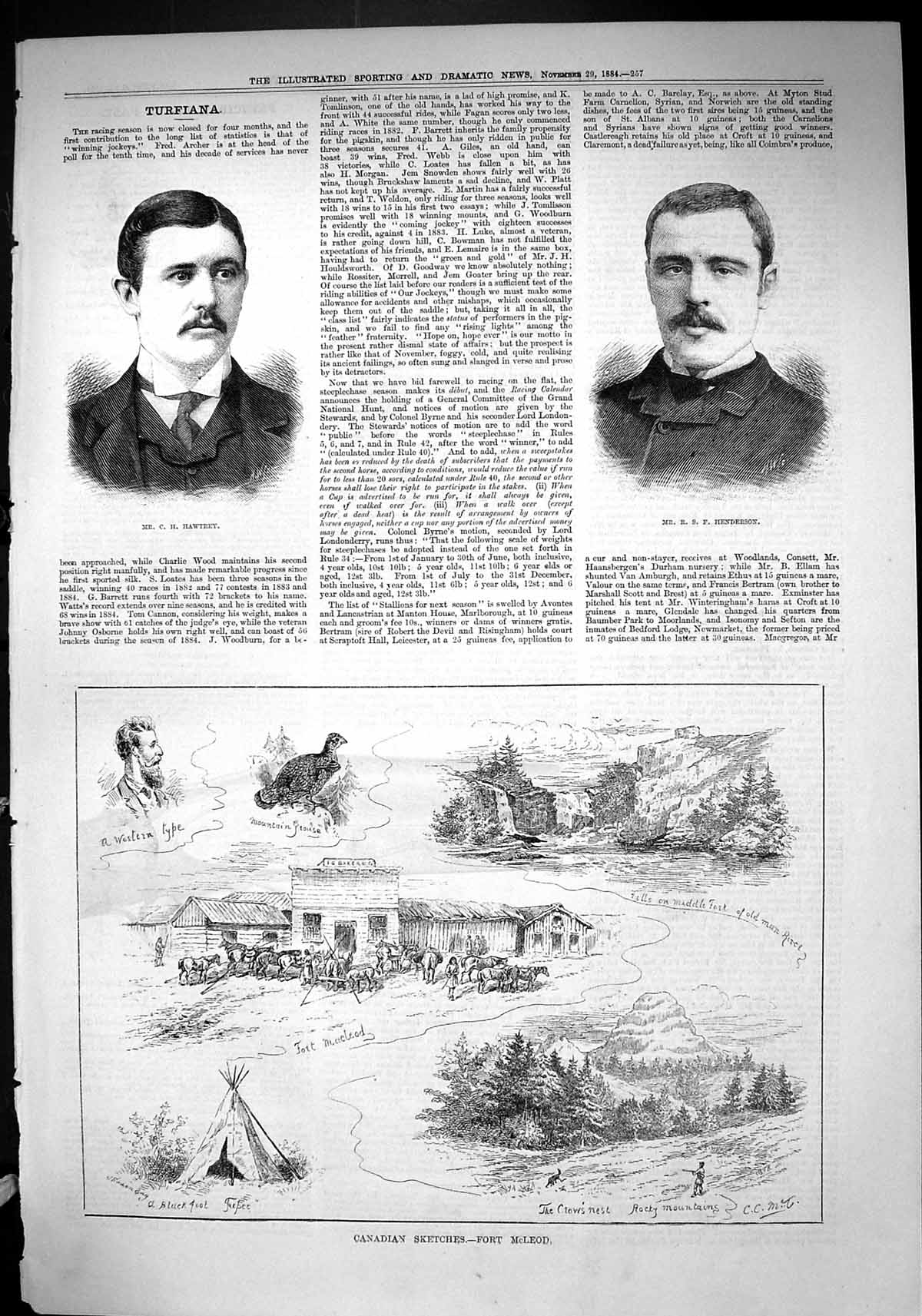 Old 1884 Hawtrey Henderson Canada Fort Mcleod Blackfoot Teepee Crows Victorian