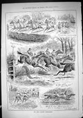 Old 1884 Sandown Steeplechase Horse Jumping Racing Sport Jockeys Swai Victorian