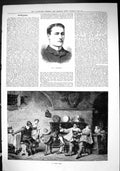 Antique Print 1884 Rotherham Love Song Music Entertainment Men Public House