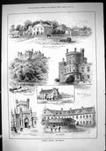 Old 1884 Hunting Belvoir Castle Kennels Huntsman House Round Tower Pe Victorian