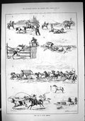 Antique Old Print 1884 Camp Life South Africa Cattle Horses Cowboys Transport