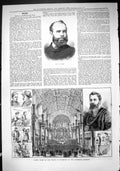 Antique Print 1884 Crump Soiree Mayor Liverpool Artisans Hall Architecture 19th