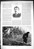 Old Antique Print 1884 Yorke Stephens Foraging Poor Man Horse Travelling 19th