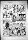 Old 1884 Christmas Board School Pudding Pantomime Policeman Nursery L Victorian