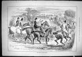 Original Old Antique Print 1885 Hunting Youth Horses Sport Huntsmen Countryside