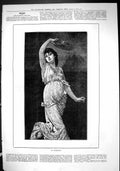 Old Print 1885 Odalisque Majesty'S Theatre Actress Beautiful Woman Music 19th
