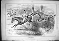 Antique Old Print 1885 Dangerous Follower Hunting Horses Jumping Hedge Swain