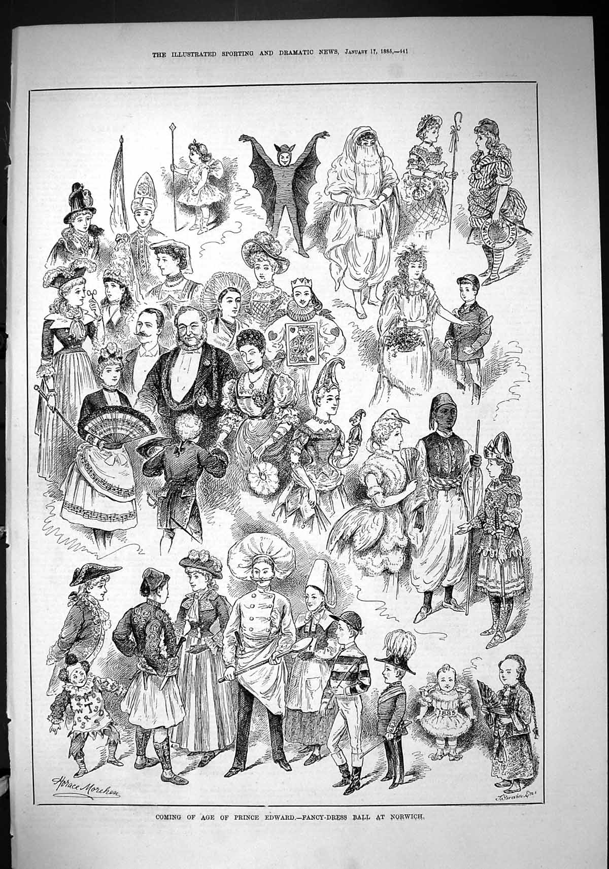 Old 1885 Coming Age Prince Edward Fancy Dress Ball Norwich Children C Victorian
