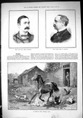 Old 1885 Fred Burnaby Earl Wilton Horse Panic Poultry Birds Yard Dadd Victorian