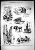 Old 1885 Andalusia Moorish Mills Guadalquiver Gipsies Granada Ox Cart Victorian