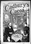 Antique Old Print 1885 Cadbury'S Drink Cocoa Essence Man Lady Channel Ship 19th