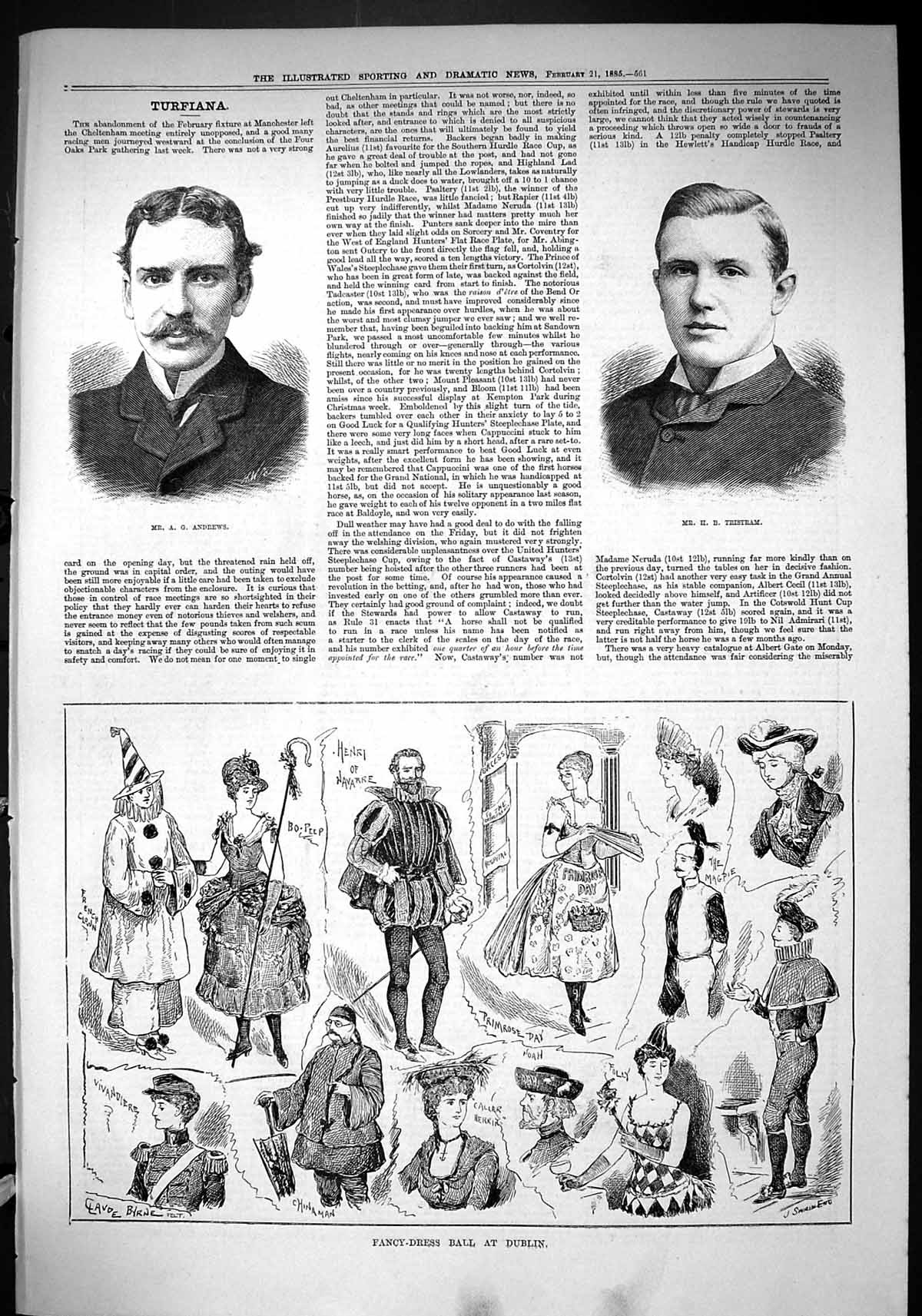 Old 1885 Andrews Tristram Fancy Dress Ball Dublin Ireland Henri Navar Victorian
