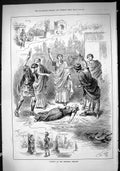 Antique Old Print 1885 Junius Princess'S Theatre London Death Scene Actors 19th