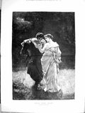Old 1884 Love'S Young Dream Man Lady Romance Walk Woods Paul ThumannVictorian