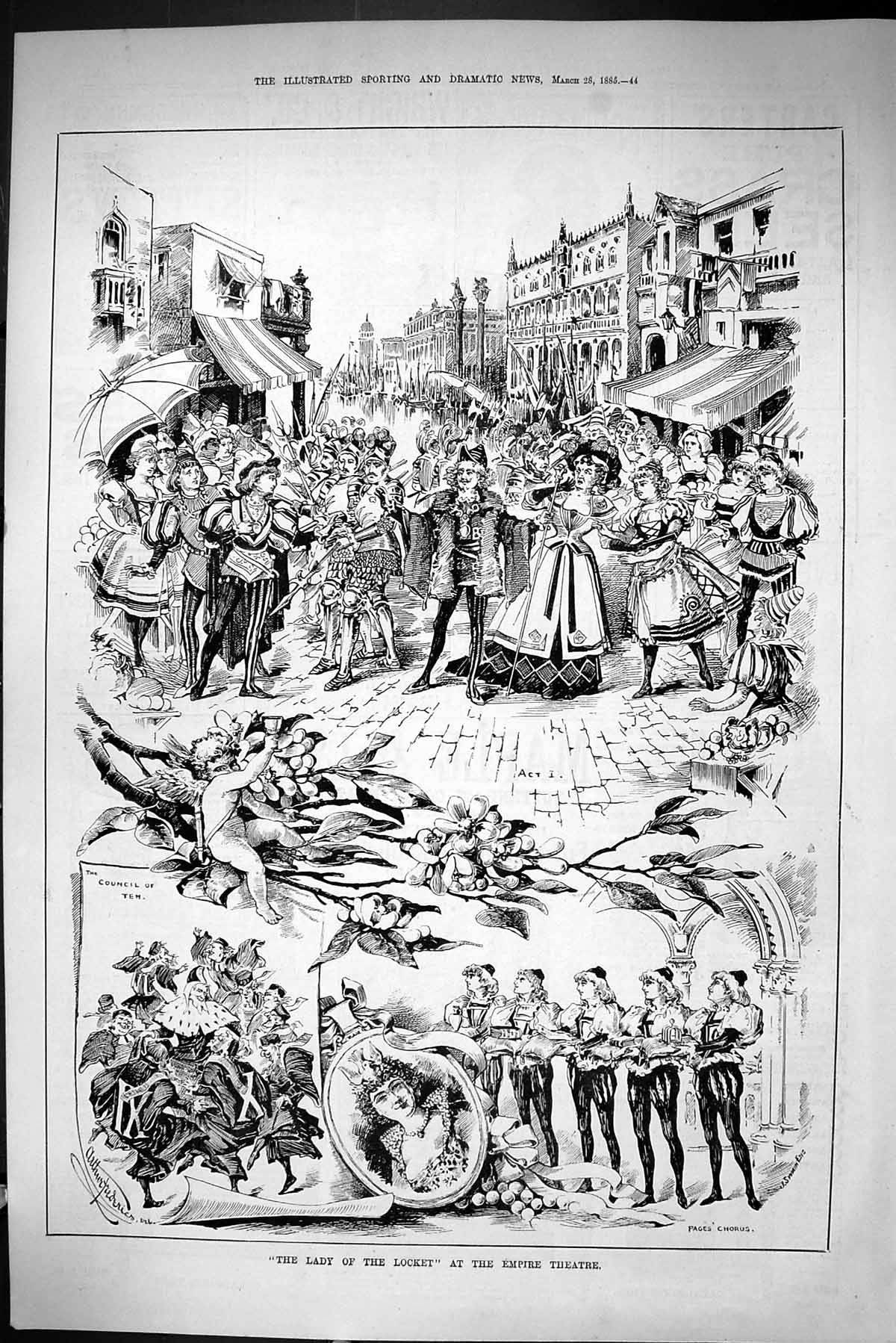 Old Sporting Dramatic News 1885 Lady Locket Empire Theatre Pages Chor Victorian