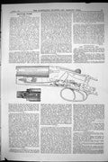 Antique Old Print Sporting Dramatic News 1885 Hammerless Gun Sport Diagram 19th