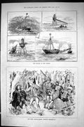 Old Sporting Dramatic News 1885 Beacons River Thames Ships London Rif Victorian