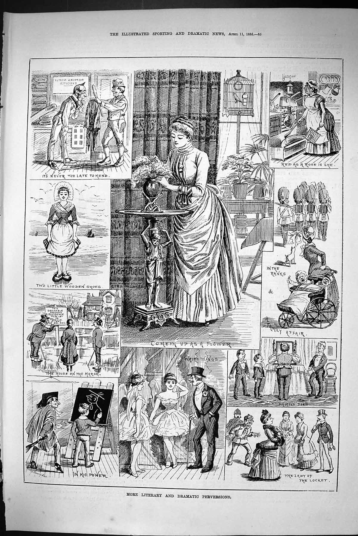 Old Sporting Dramatic News 1885 Literary Dramatic Perversions Lady Lo Victorian
