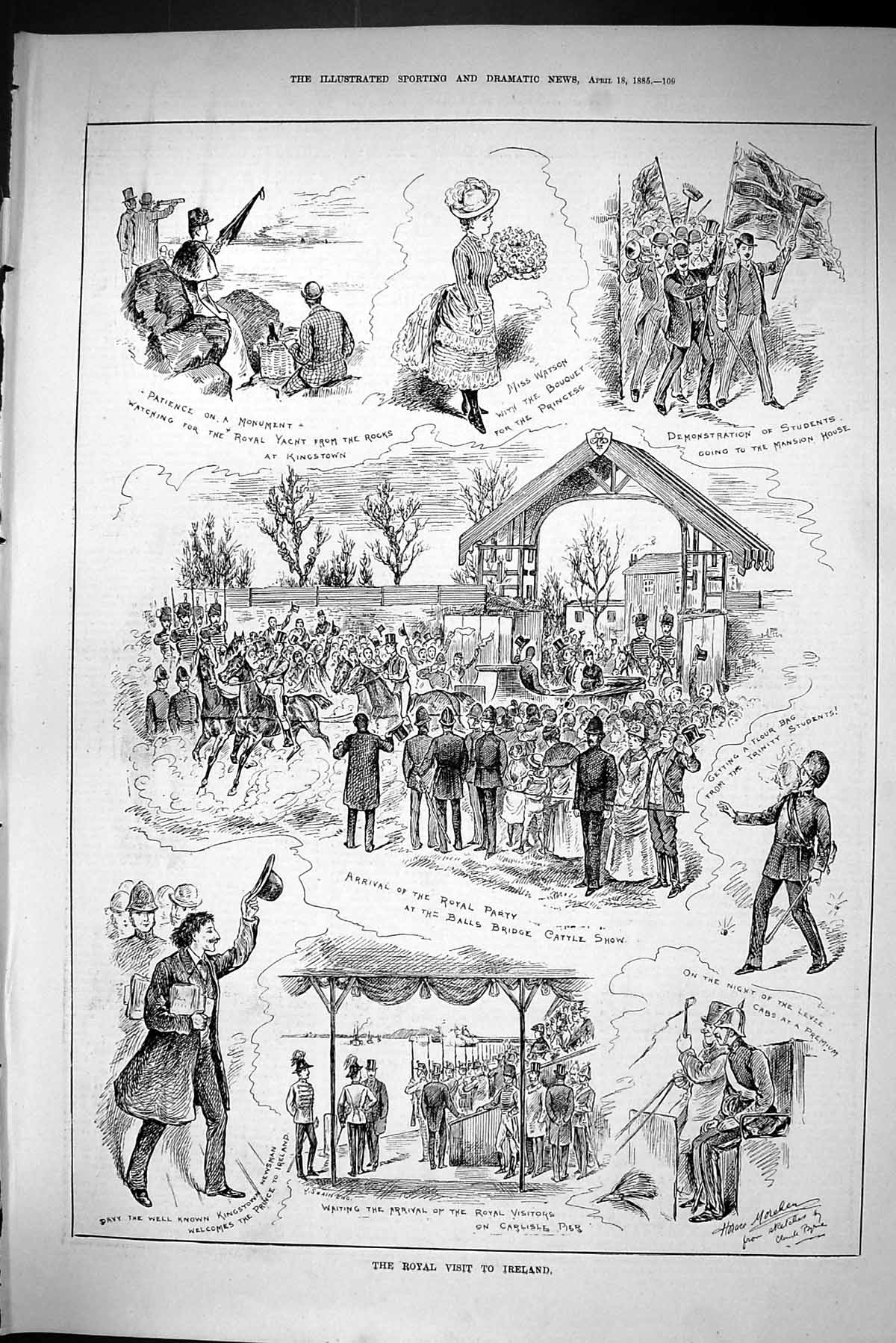 Old 1885 Royal Visit Ireland Davy Newsman Watson Kingstown Balls Brid Victorian