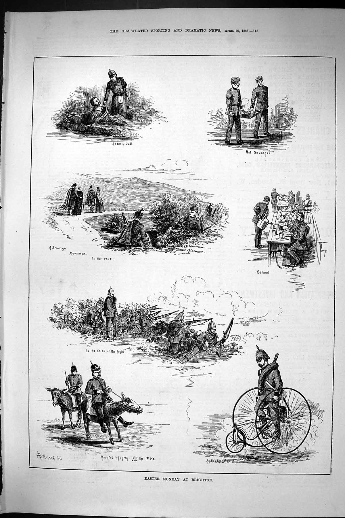 Old Sporting Dramatic News 1885 Easter Monday Brighton Advance Guard Victorian