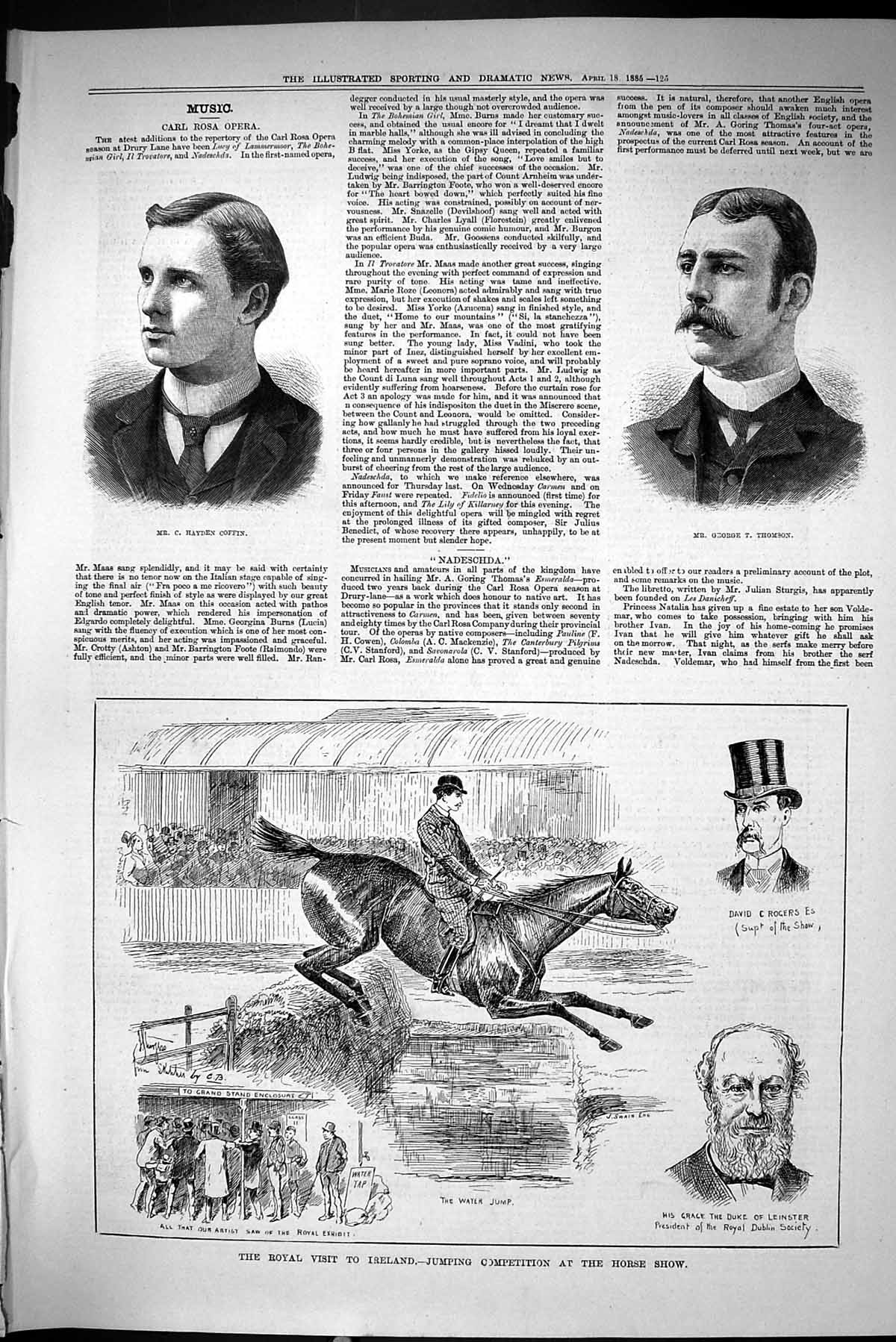 Old 1885 Hayden Coffin George Thomson Ireland Horse Show Duke Leinste Victorian