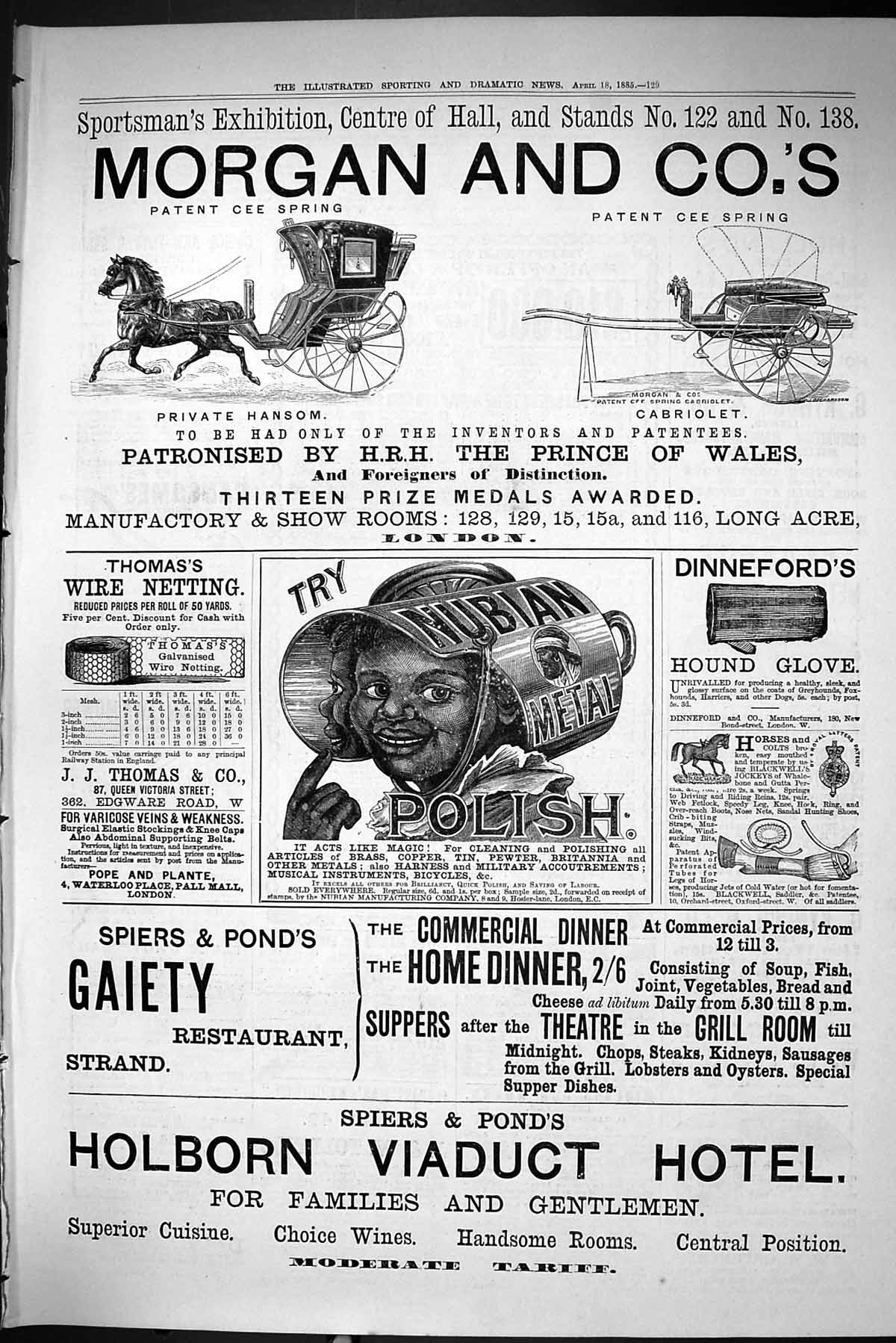 Antique Print Sporting Dramatic News 1885 Morgan Cee Spring Holborn Viaduct