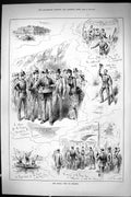 Old Sporting Dramatic News 1885 Royal Visit Ireland Connamore River L Victorian