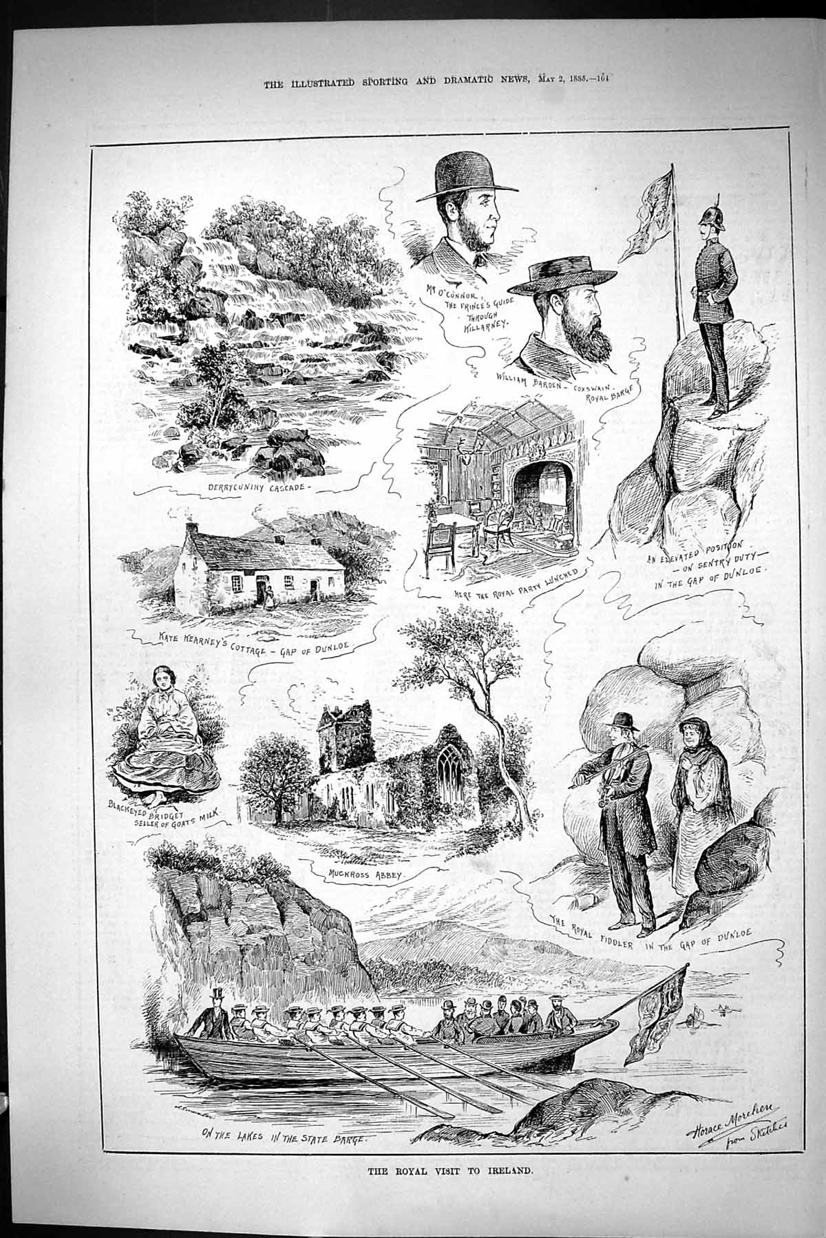 Old 1885 Royal Visit Ireland O'Connor Killarney Derrycunihy Cottage K Victorian