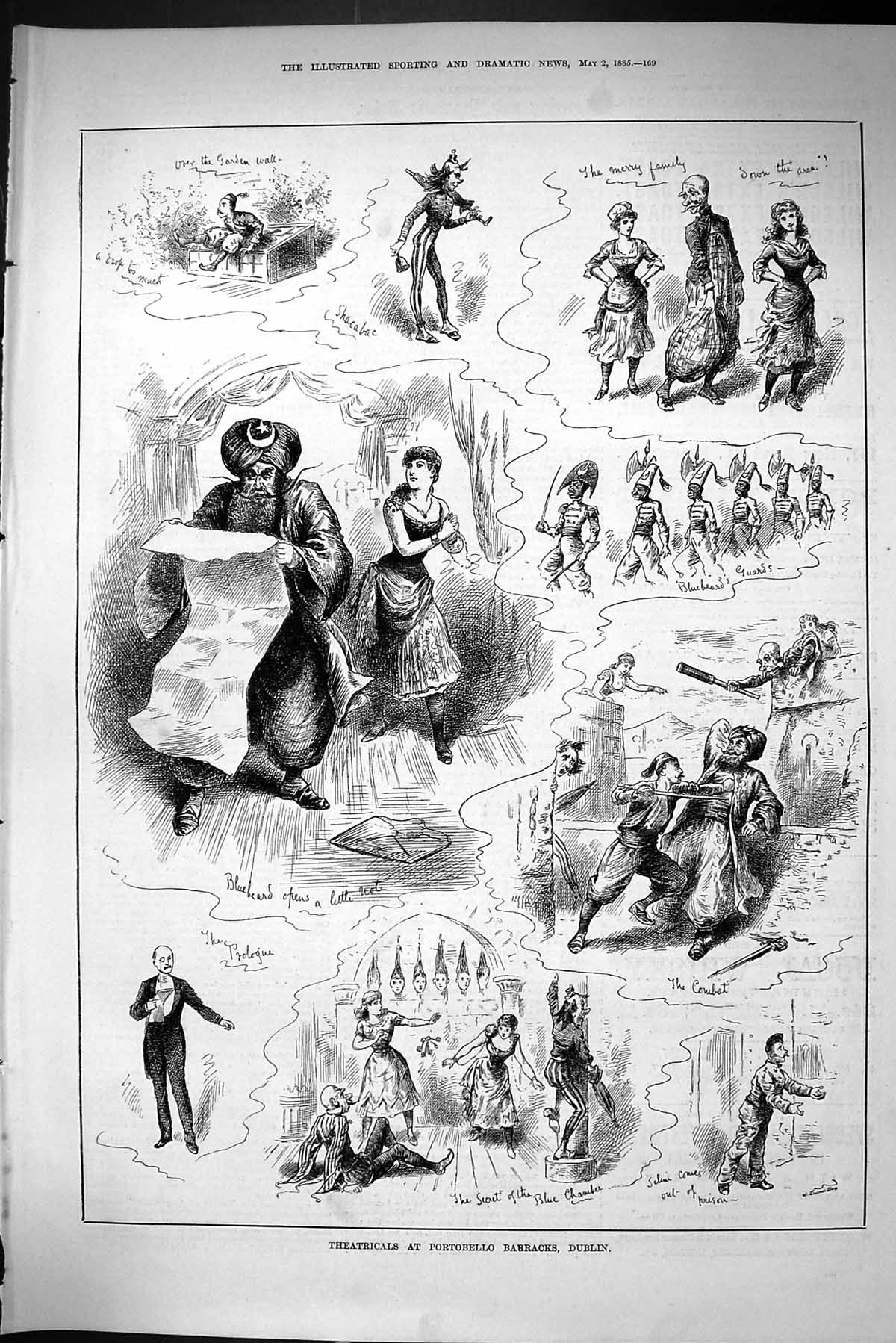 Old 1885 Theatricals Portobello Barracks Dublin Ireland Theatre Actor Victorian