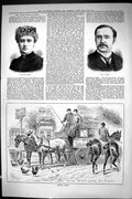 Old Sporting Dramatic News 1885 Clara Perry Davies Horses Coach Trans Victorian