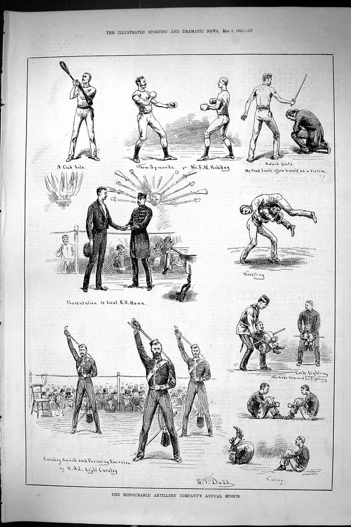 Old Sporting Dramatic News 1885 Artillery Company Sport Nunn Symonds Victorian