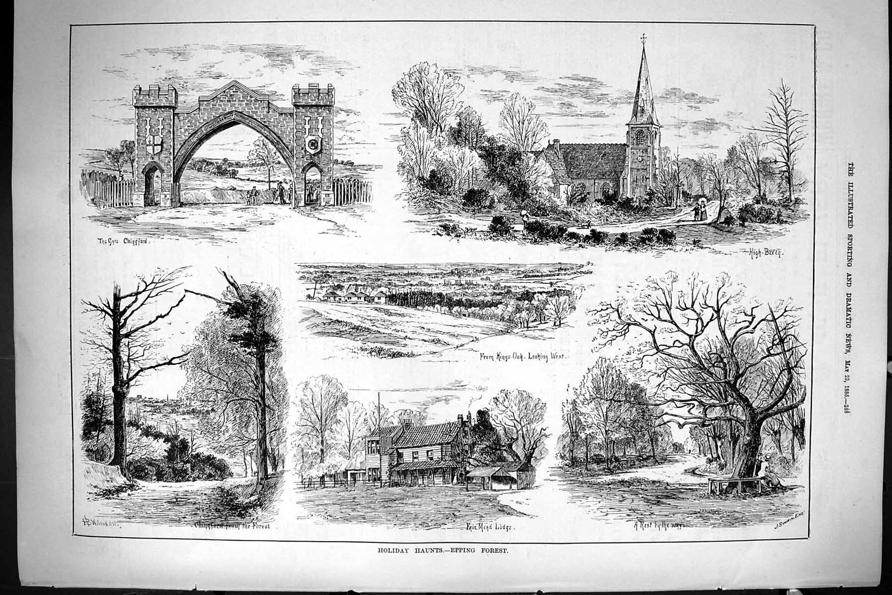 Old Sporting Dramatic News 1885 Epping Forest Chingford High Beech Ki Victorian