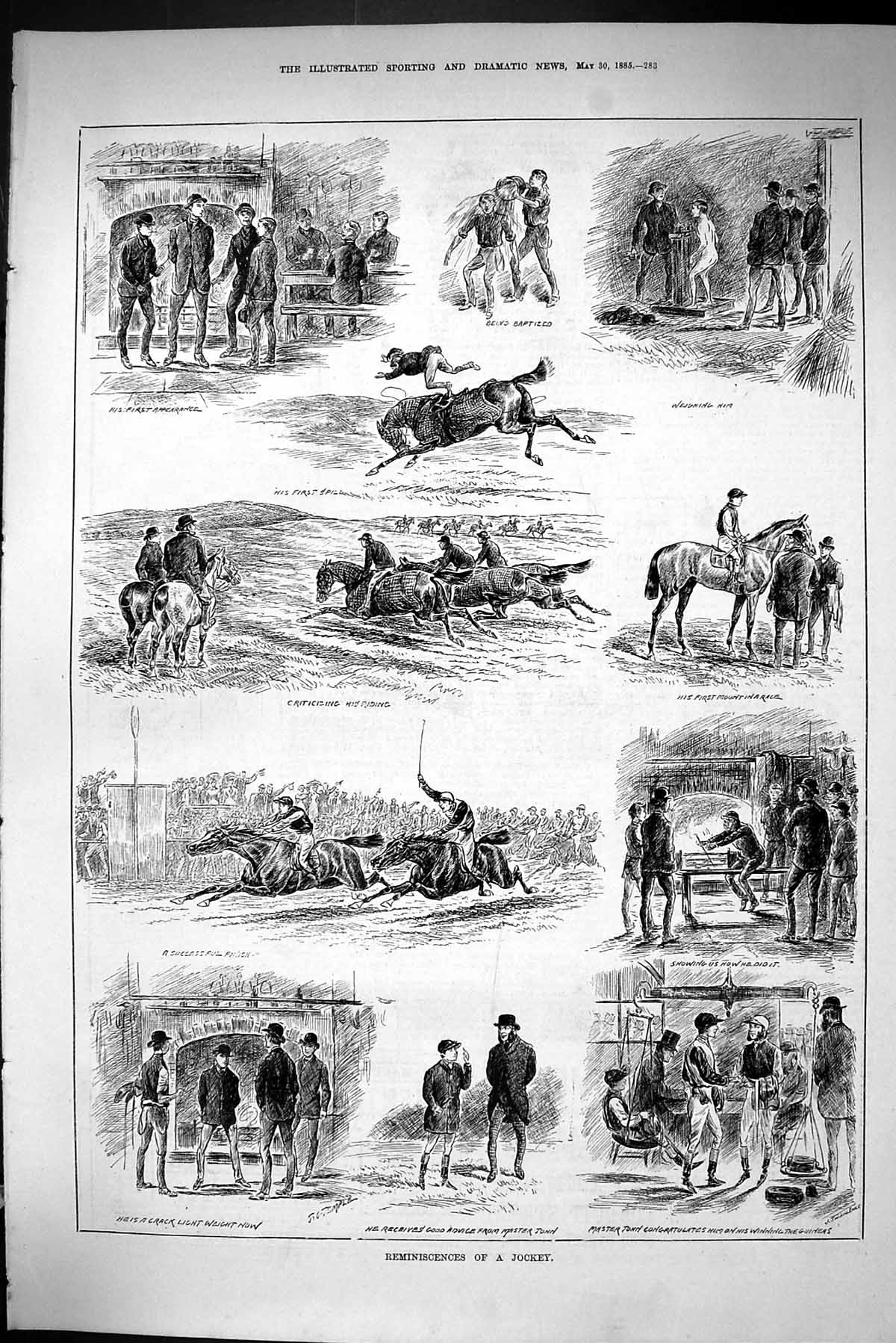 Old Sporting Dramatic News 1885 Reminiscences Jockey Horse Training R Victorian