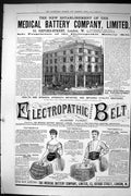 Old Print Sporting Dramatic News 1885 Medical Battery Electropathic Belt 19th