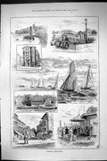 Old Sporting Dramatic News 1885 Yachting Port Ryde Solent Appley Poin Victorian