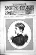Antique Print Sporting Dramatic News 1885 Miss Helena Dacre Beautiful Lady 19th