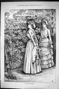Old Sporting Dramatic News 1885 Lawn Tennis Ladies Romance Man Garden Victorian