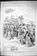 Antique Print Sporting Dramatic News 1885 Royal Ascot Scene Lawn Spectators