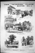 Old Sporting Dramatic News 1885 Wonder Coach Route Horses Transport P Victorian