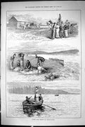 Old Sporting Dramatic News 1885 Ladies Lake Fishing Loch-Na-Larig Iro Victorian
