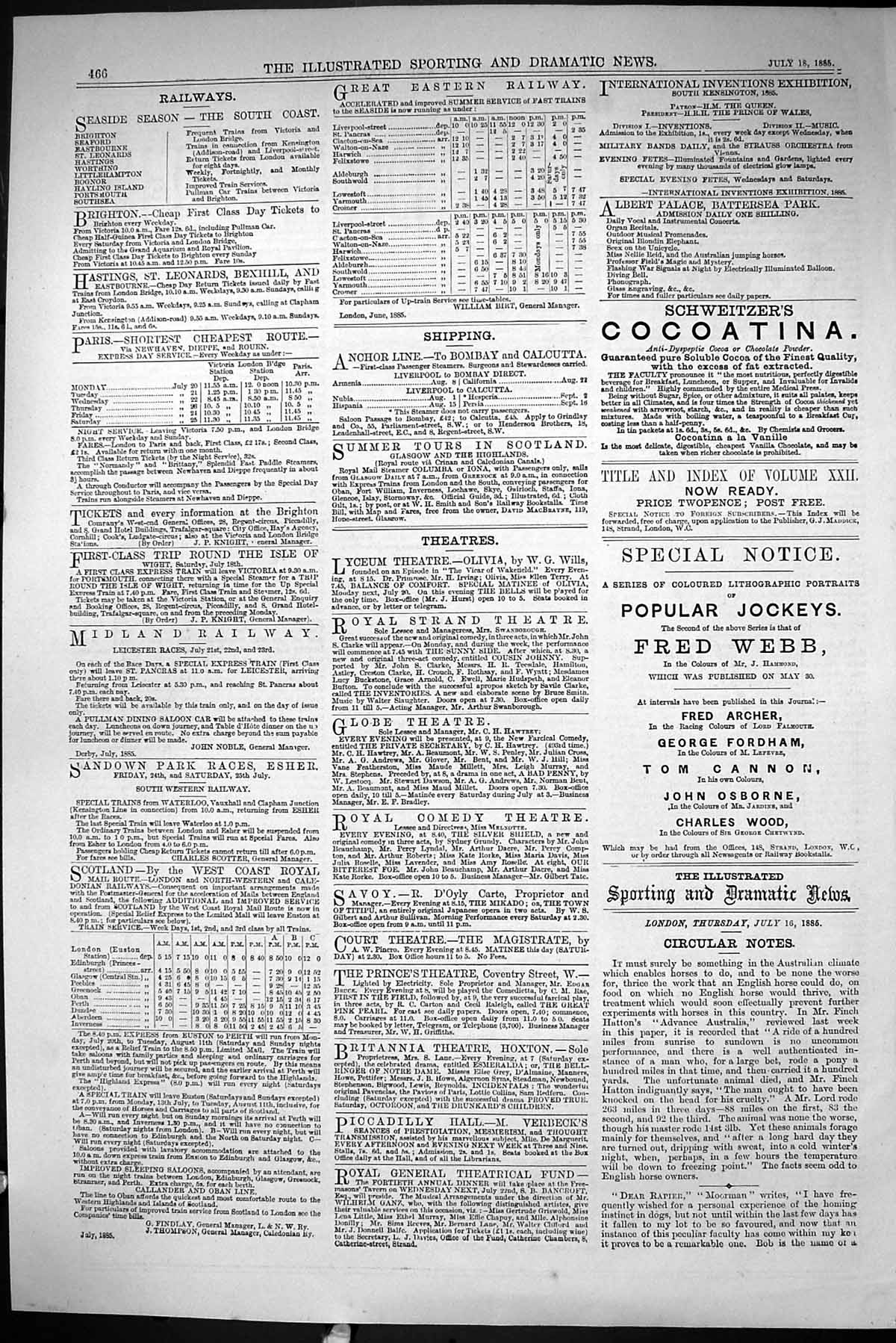 Antique Old Print Sporting Dramatic News 1885 Miss Ellen Terry Olivia Theatre