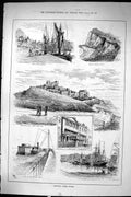 Old 1885 Yachting Ports Dover Castle Shakespeare'S Cliff Wellington D Victorian
