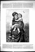 Old Sporting Dramatic News 1885 Sunshine Mother Little Girl Butterfli Victorian