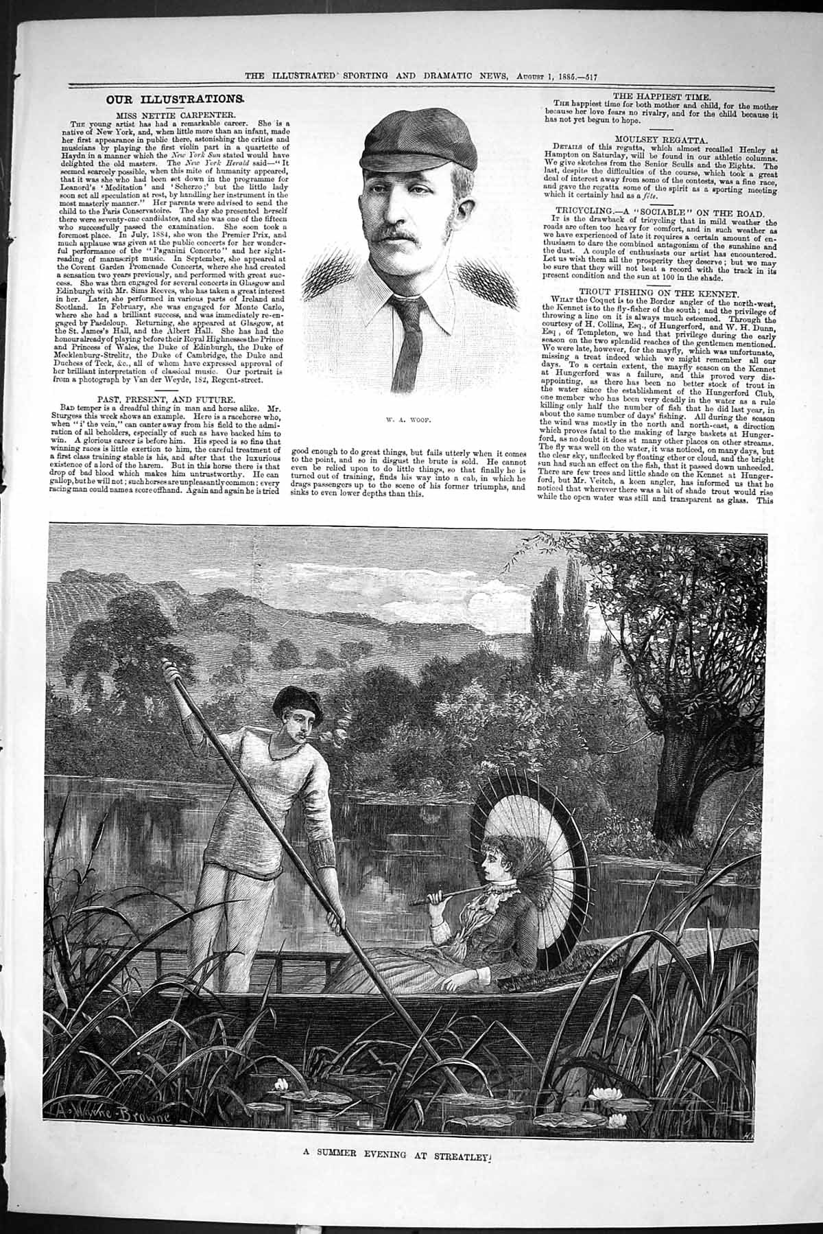 Old Sporting Dramatic News 1885 Wood Summer Evening Streatley Romance Victorian