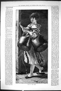 Old Sporting Dramatic News 1885 Fine Art Young Girl Going Water Well Victorian